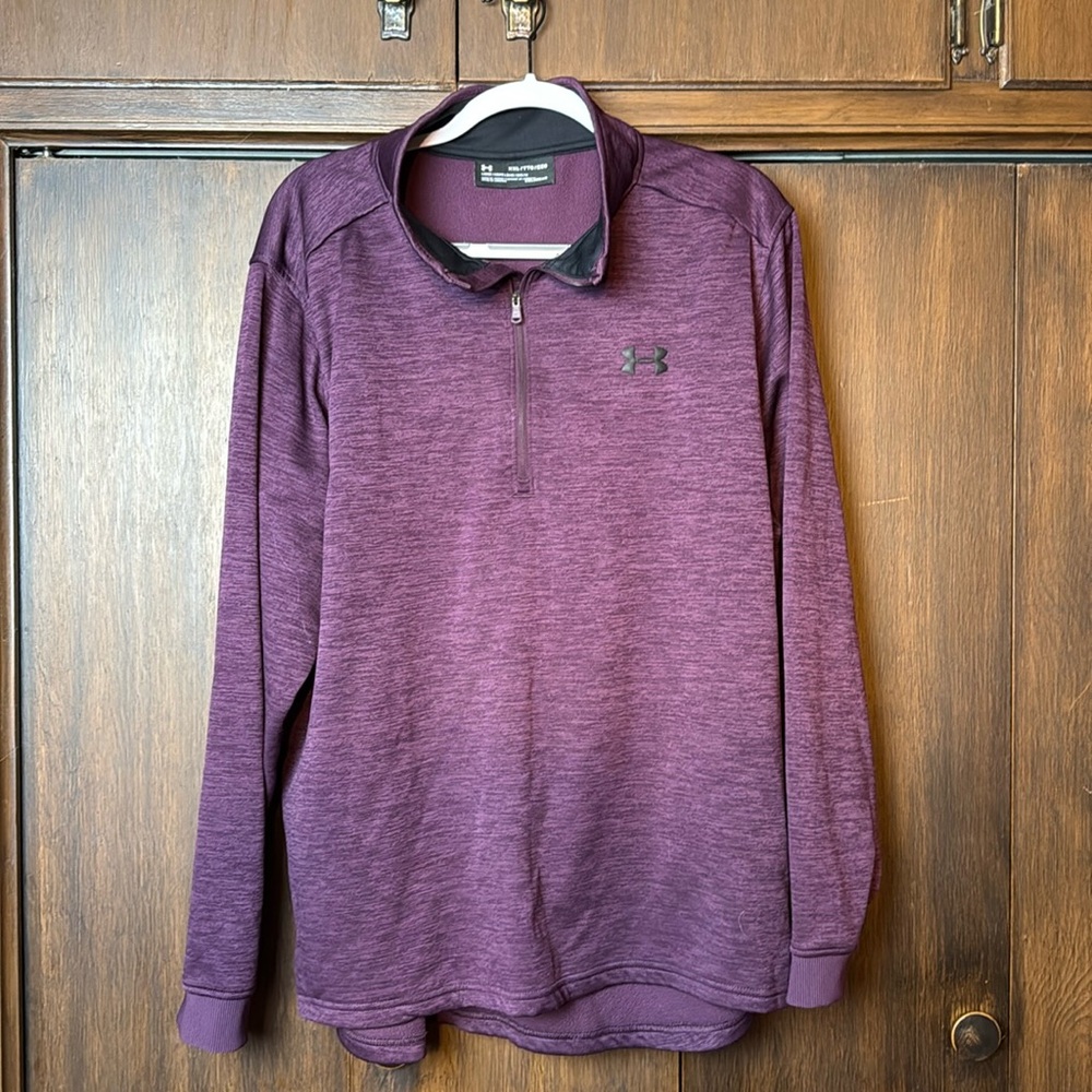 Under Armour Women’s loose fit XXL quarter zip purple pullover coldgear